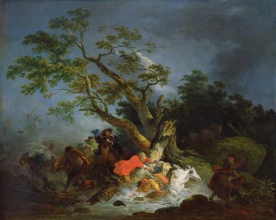 Reisende in einem Sturm, um 1770 von Philippe Jacques de Loutherbourg